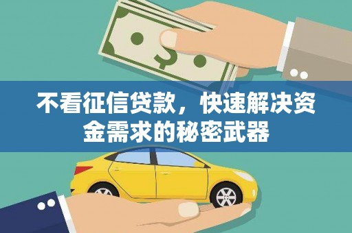 柘城不看征信贷款，快速解决资金需求的秘密武器