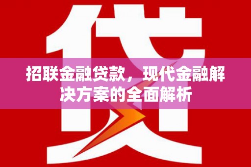柘城招联金融贷款，现代金融解决方案的全面解析