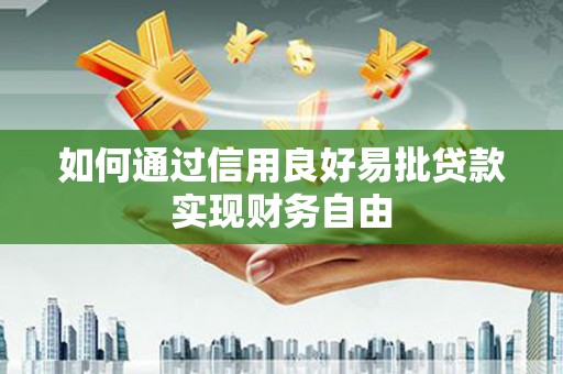 柘城如何通过信用良好易批贷款实现财务自由