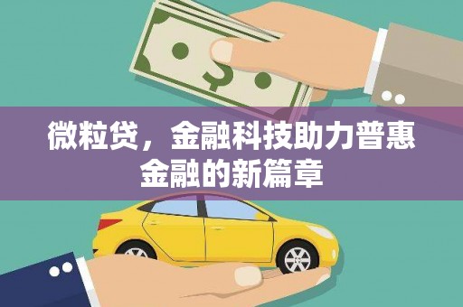 柘城微粒贷，金融科技助力普惠金融的新篇章