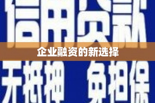 柘城企业融资的新选择