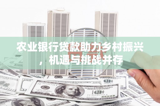 柘城农业银行贷款助力乡村振兴，机遇与挑战并存