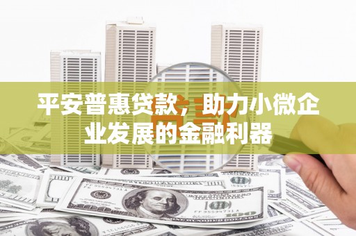 柘城平安普惠贷款，助力小微企业发展的金融利器