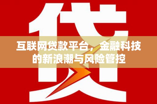 柘城互联网贷款平台，金融科技的新浪潮与风险管控