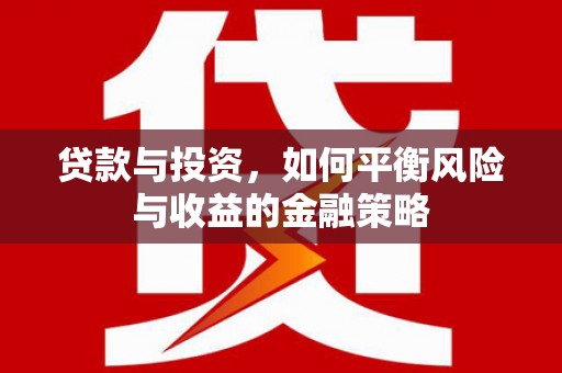 柘城贷款与投资，如何平衡风险与收益的金融策略